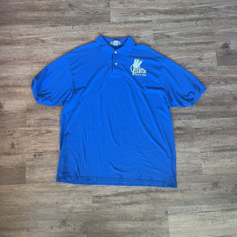 Gildan Active Wear Ultra Blend Men's Poli Shirt Blue Size XL Sports Logo